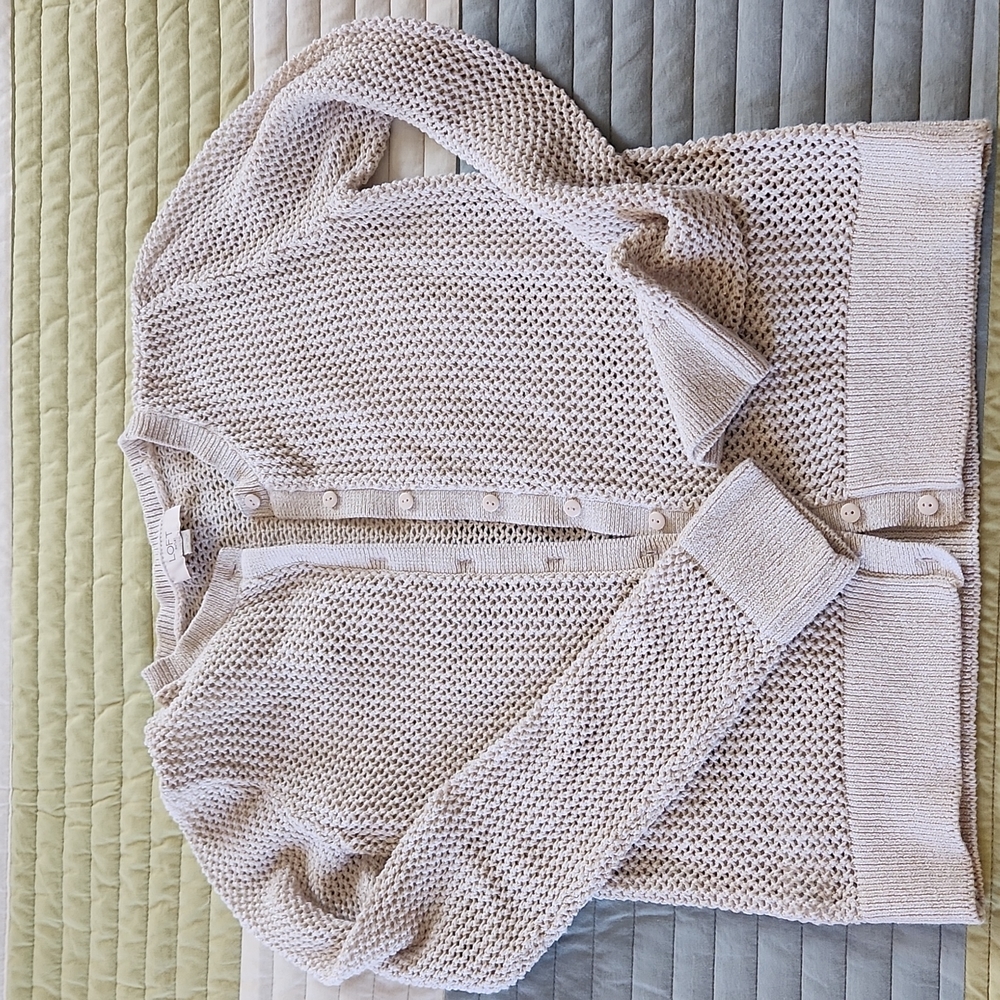 **buy 2 get 1 free** XS loft beige cardigan